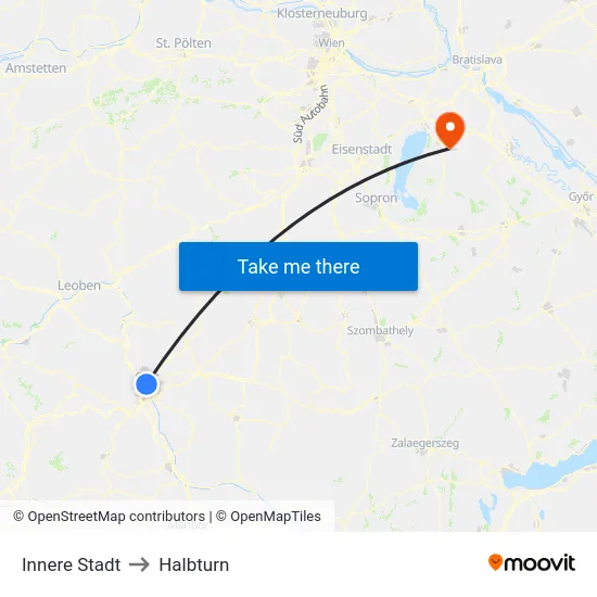 Innere Stadt to Halbturn map