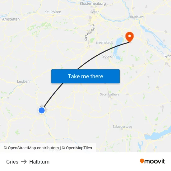 Gries to Halbturn map