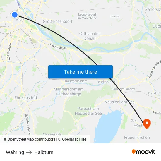 Währing to Halbturn map