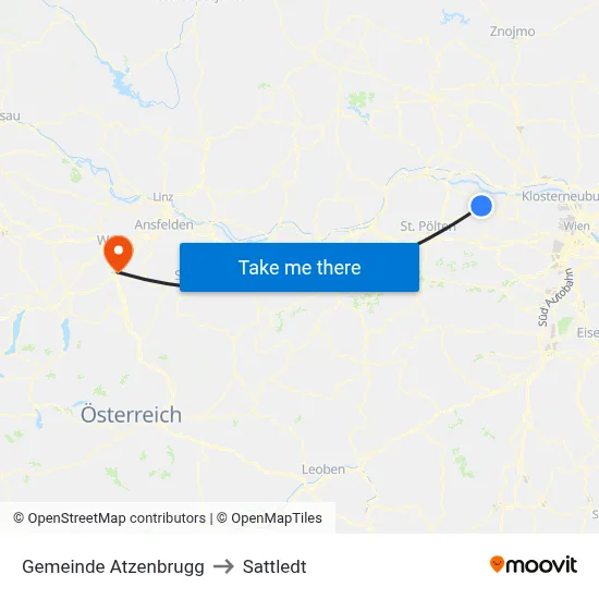 Gemeinde Atzenbrugg to Sattledt map