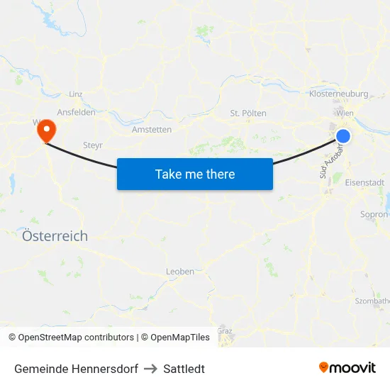Gemeinde Hennersdorf to Sattledt map