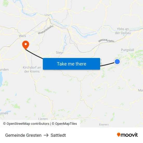 Gemeinde Gresten to Sattledt map