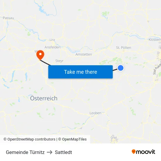 Gemeinde Türnitz to Sattledt map