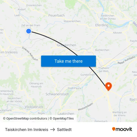 Taiskirchen Im Innkreis to Sattledt map