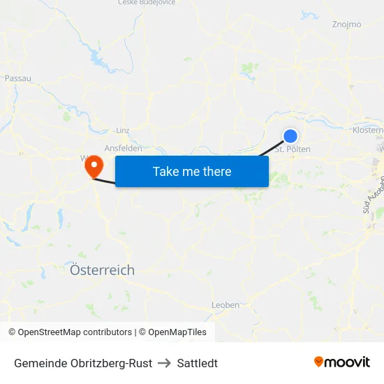 Gemeinde Obritzberg-Rust to Sattledt map