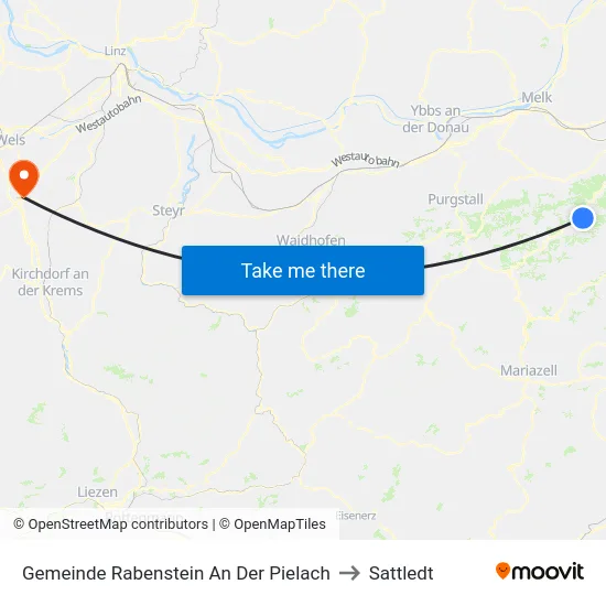 Gemeinde Rabenstein An Der Pielach to Sattledt map