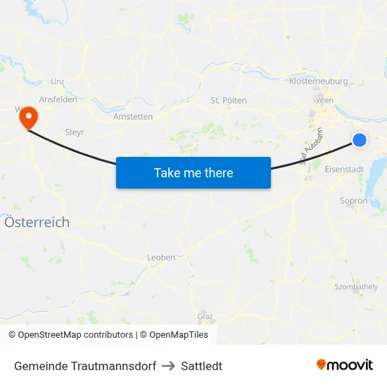 Gemeinde Trautmannsdorf to Sattledt map