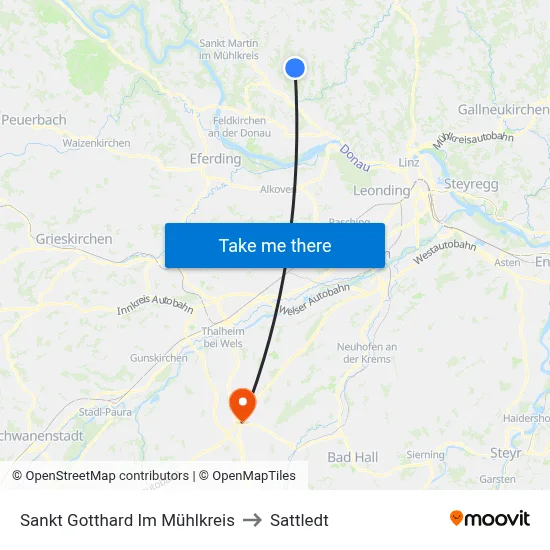 Sankt Gotthard Im Mühlkreis to Sattledt map
