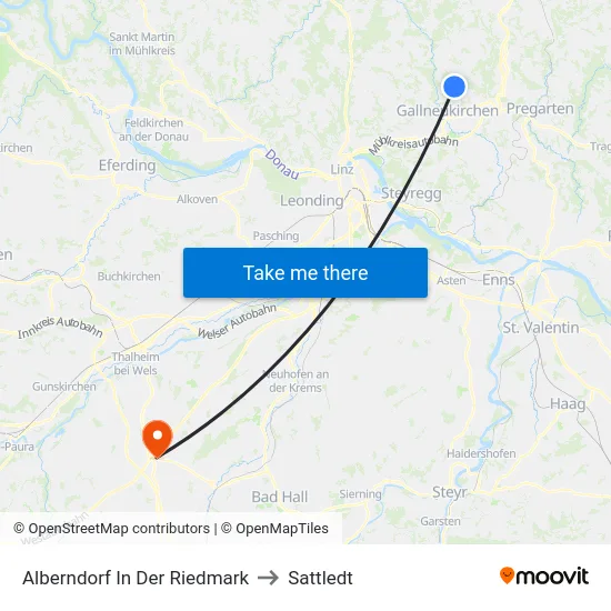 Alberndorf In Der Riedmark to Sattledt map