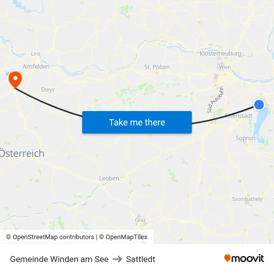 Gemeinde Winden am See to Sattledt map
