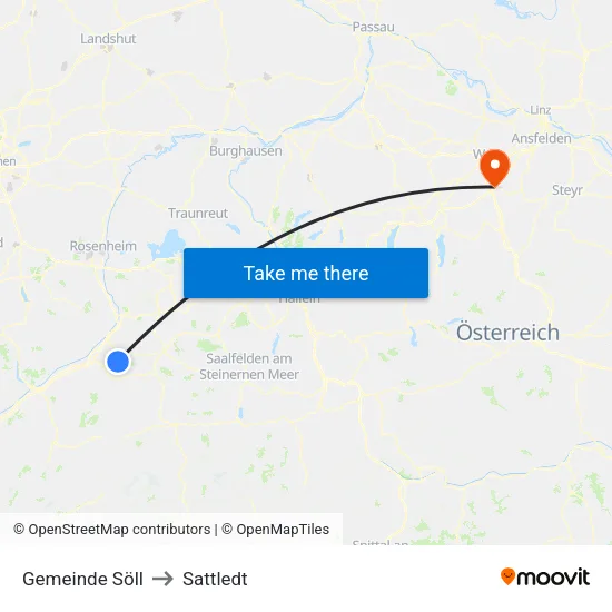Gemeinde Söll to Sattledt map