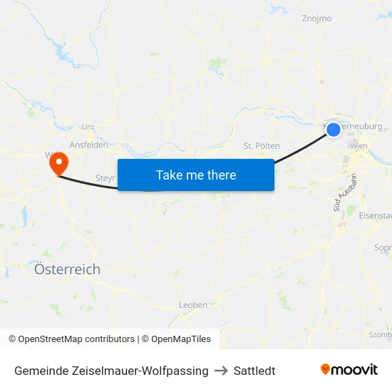 Gemeinde Zeiselmauer-Wolfpassing to Sattledt map