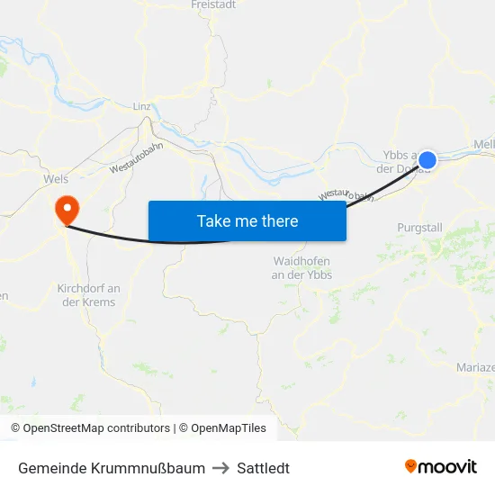 Gemeinde Krummnußbaum to Sattledt map