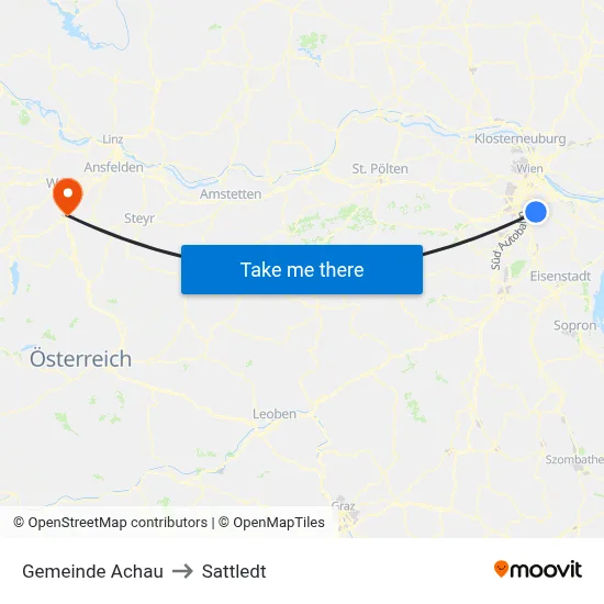 Gemeinde Achau to Sattledt map