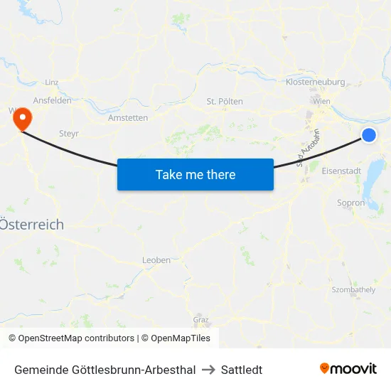 Gemeinde Göttlesbrunn-Arbesthal to Sattledt map