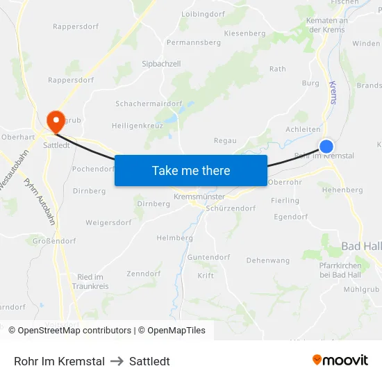 Rohr Im Kremstal to Sattledt map