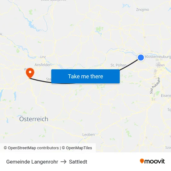 Gemeinde Langenrohr to Sattledt map
