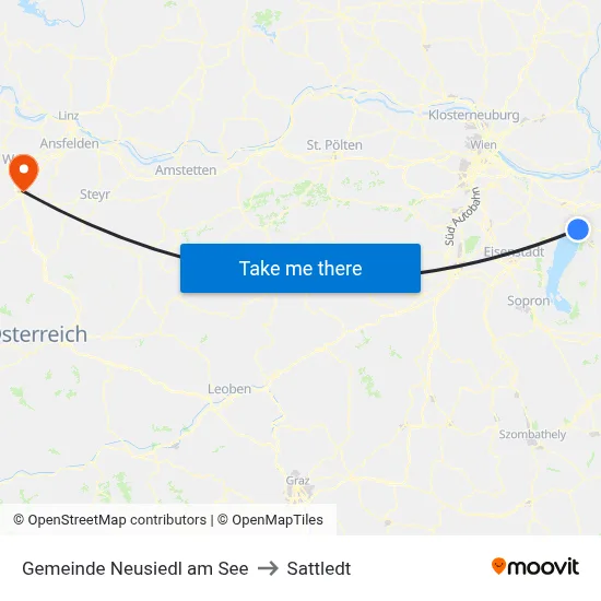 Gemeinde Neusiedl am See to Sattledt map