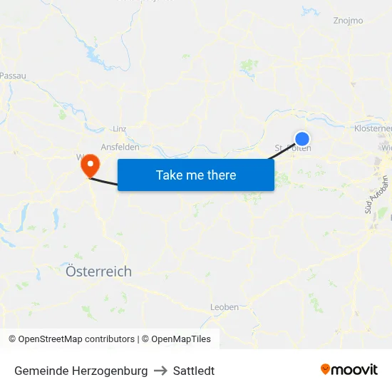 Gemeinde Herzogenburg to Sattledt map