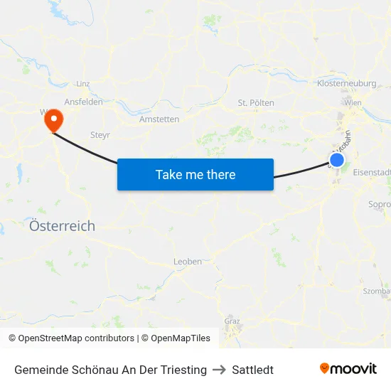 Gemeinde Schönau An Der Triesting to Sattledt map