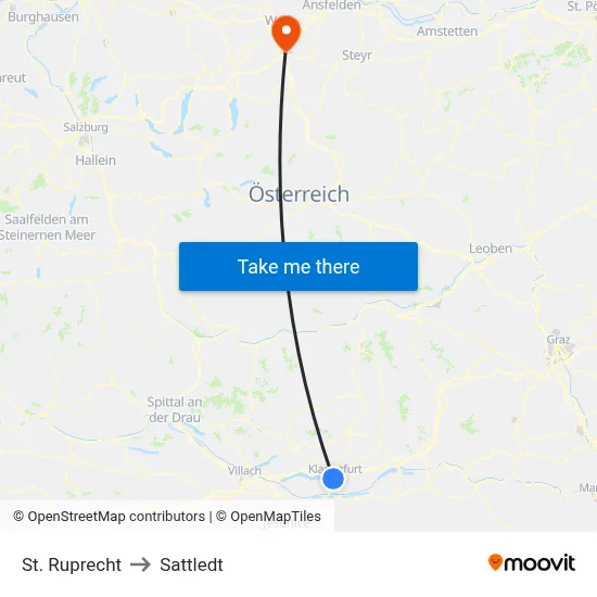 St. Ruprecht to Sattledt map