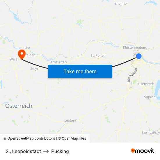 2., Leopoldstadt to Pucking map