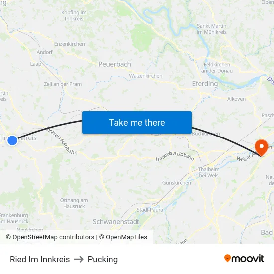 Ried Im Innkreis to Pucking map