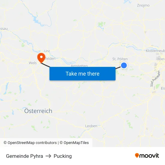 Gemeinde Pyhra to Pucking map