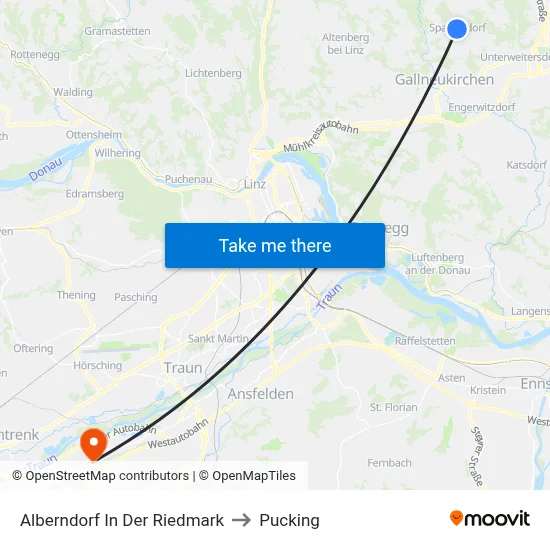 Alberndorf In Der Riedmark to Pucking map