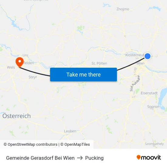 Gemeinde Gerasdorf Bei Wien to Pucking map