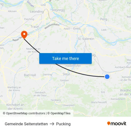 Gemeinde Seitenstetten to Pucking map