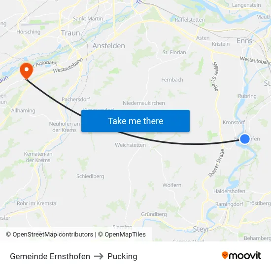 Gemeinde Ernsthofen to Pucking map