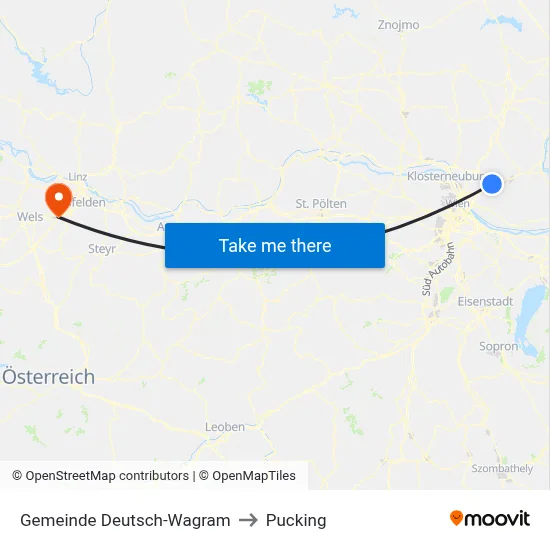Gemeinde Deutsch-Wagram to Pucking map