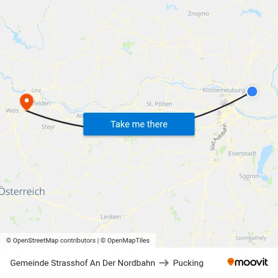 Gemeinde Strasshof An Der Nordbahn to Pucking map