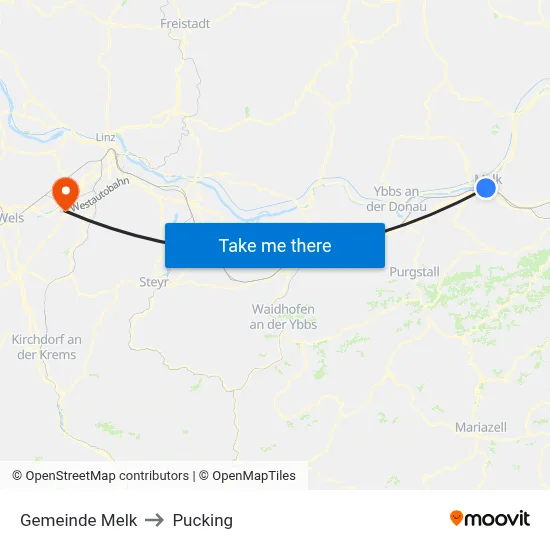 Gemeinde Melk to Pucking map