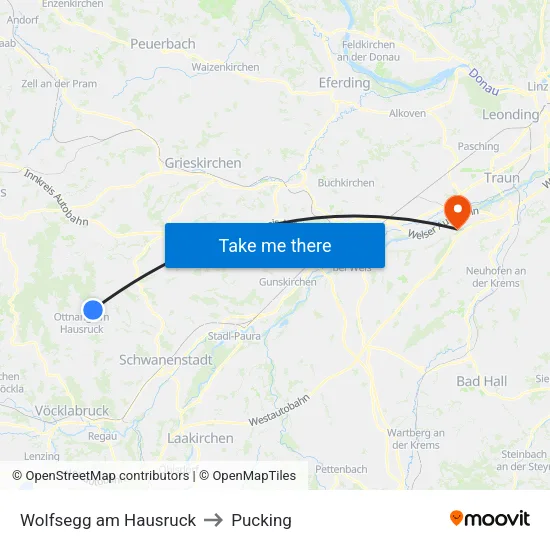 Wolfsegg am Hausruck to Pucking map