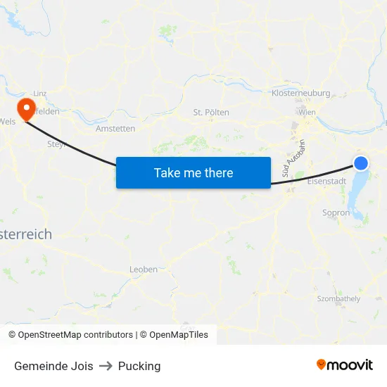 Gemeinde Jois to Pucking map