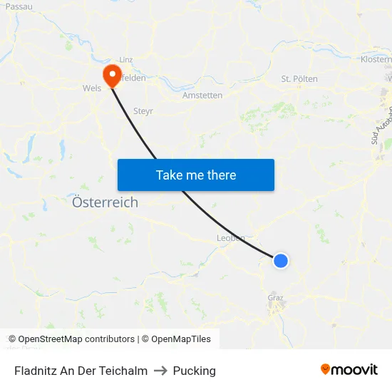 Fladnitz An Der Teichalm to Pucking map
