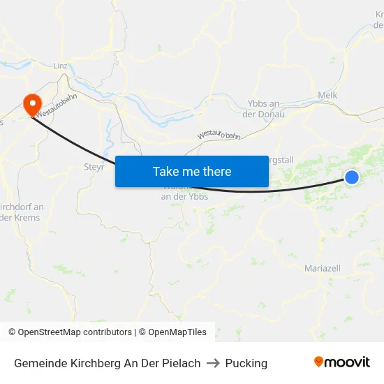 Gemeinde Kirchberg An Der Pielach to Pucking map