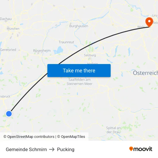 Gemeinde Schmirn to Pucking map