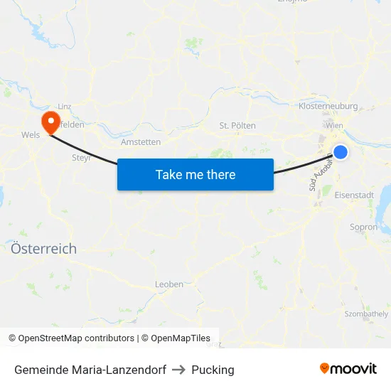 Gemeinde Maria-Lanzendorf to Pucking map