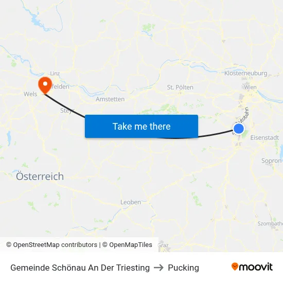 Gemeinde Schönau An Der Triesting to Pucking map