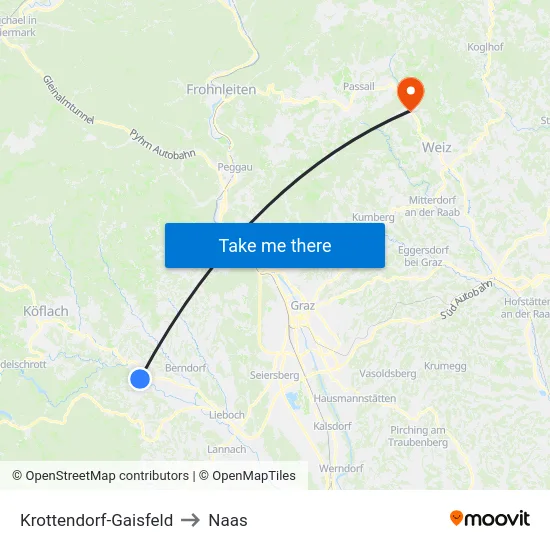Krottendorf-Gaisfeld to Naas map