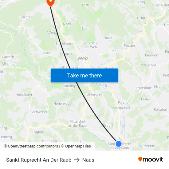 Sankt Ruprecht An Der Raab to Naas map