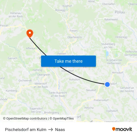 Pischelsdorf am Kulm to Naas map
