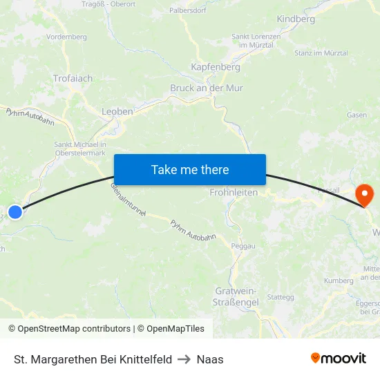 St. Margarethen Bei Knittelfeld to Naas map
