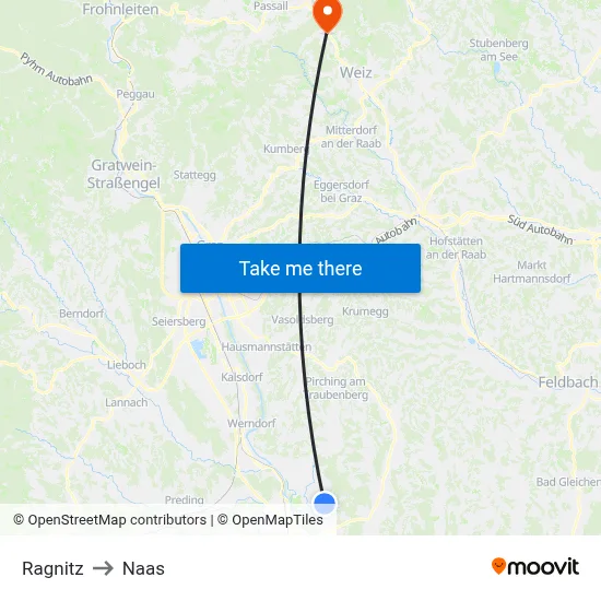 Ragnitz to Naas map