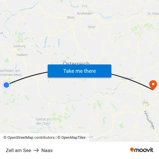 Zell am See to Naas map