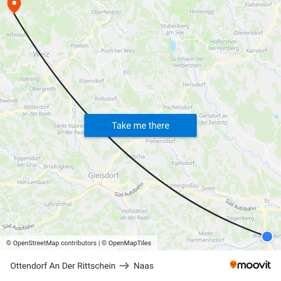 Ottendorf An Der Rittschein to Naas map