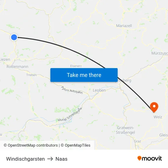 Windischgarsten to Naas map